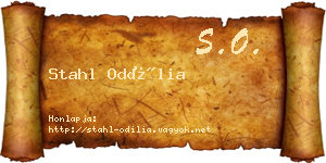 Stahl Odília névjegykártya